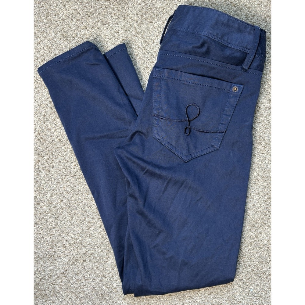 Lilly Pulitzer Women's Worth Skinny Mini Jeans Pants 00 Navy Casual Lightweight